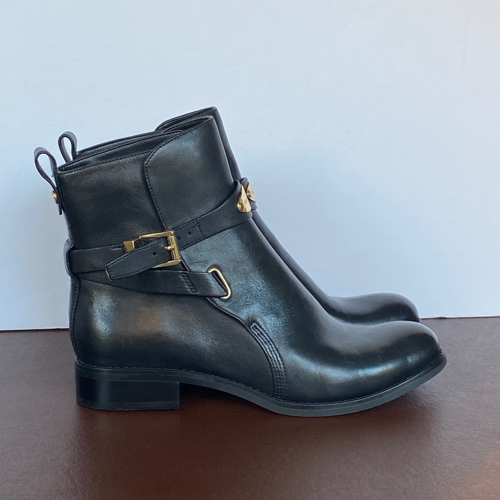 NEW MICHAEL KORS Arlen Ankle Booties Black Leather - Picture 7 of 9